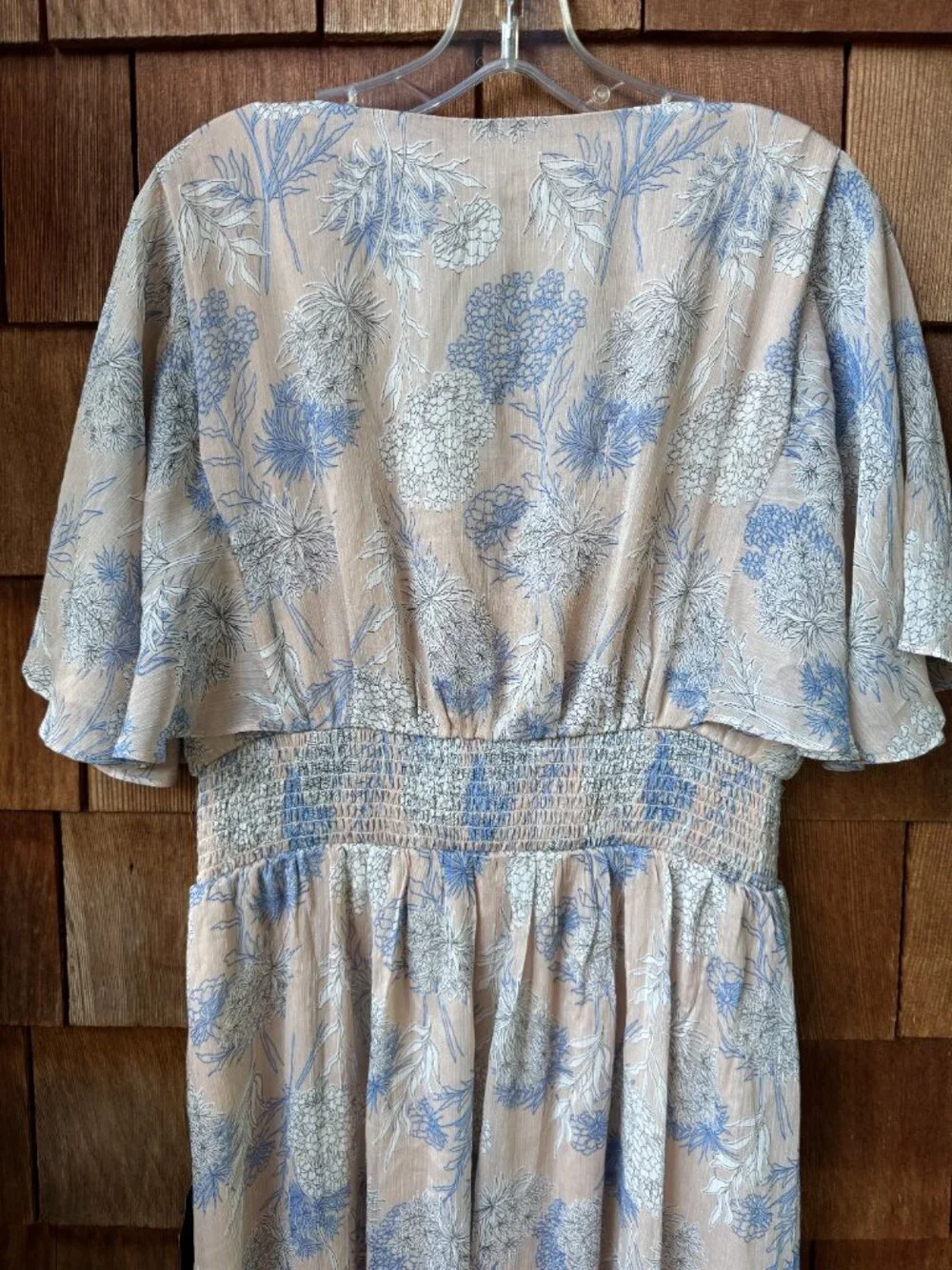 NWT Lulus Subtle Romance Beige Floral Print Ruffled Midi Dress - Women's X-Large